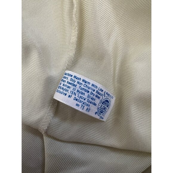 Maidenform Vintage 60s Slip Dress Off White Womens Sm/Med Lace Satin Coquette - Picture 9 of 9